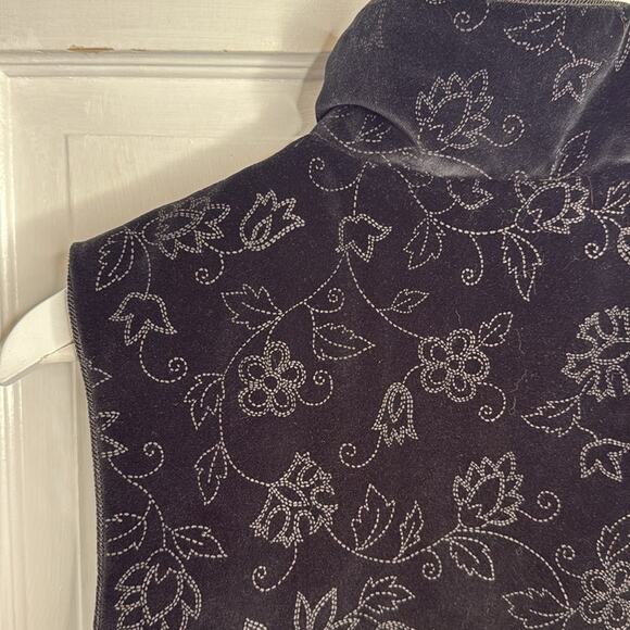 Skea Insulated Velour Fleece Vintage Full Zip Embroidered Vest Gilet W1658 Sz M - Picture 8 of 8